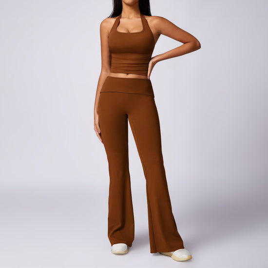 FLARED JERSEY TROUSERS SET