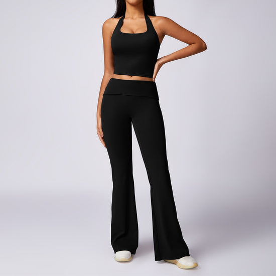 FLARED JERSEY TROUSERS SET